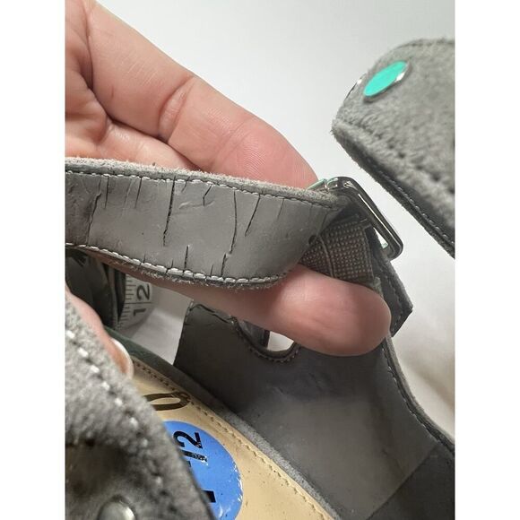 Sam Edelman Womens 7.5 M Gray Suede Studded Cage Ultra High Heel Sandal Open Toe - Picture 10 of 10